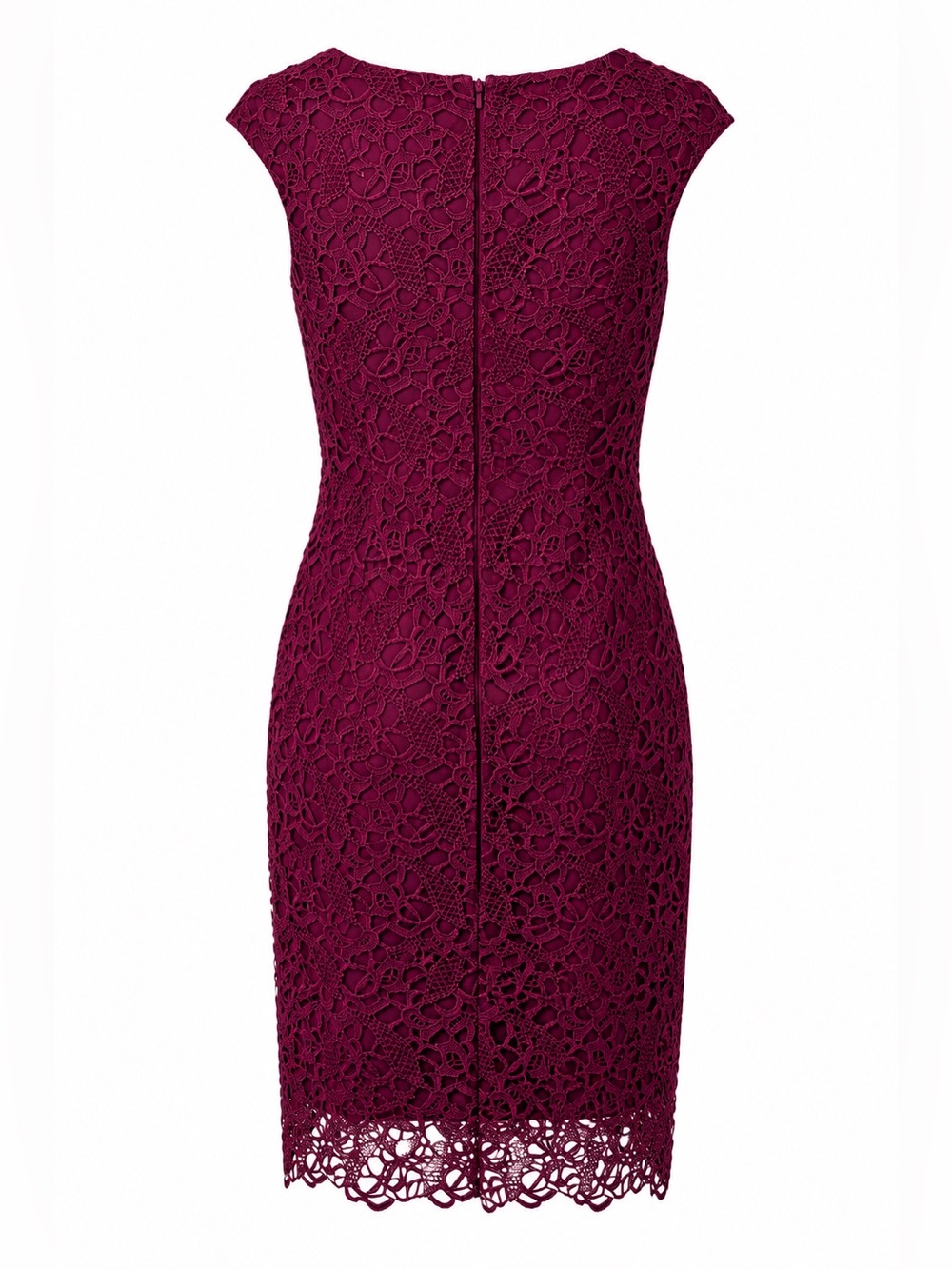 Lauren Ralph Lauren Burgundy Lace Sheath Dress Size 6 Cocktail Guest - Picture 4 of 12